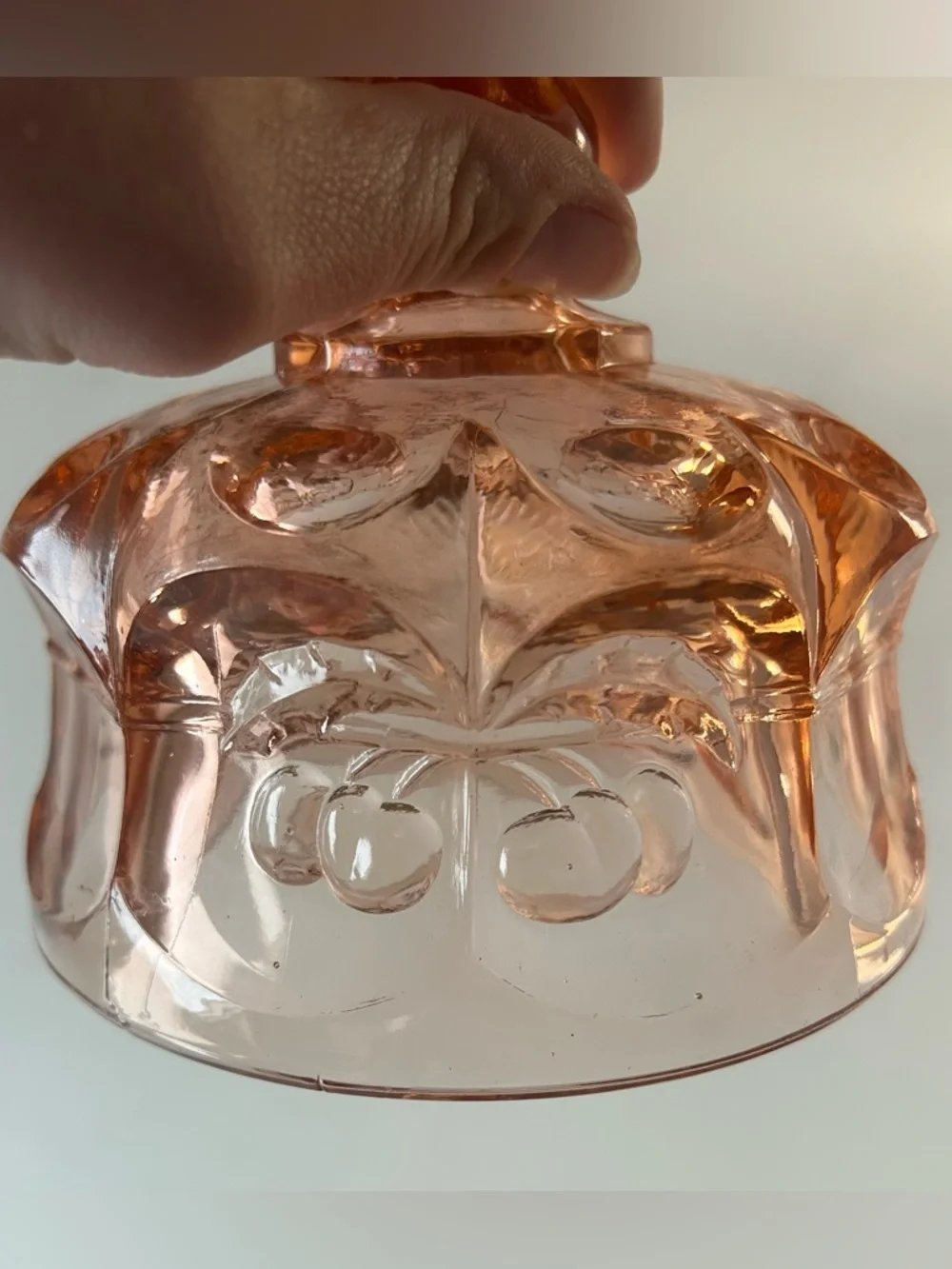 Vintage Mosser Glass "Cherry & Cable" Pink Glass Butter Dish - Picture 8 of 11